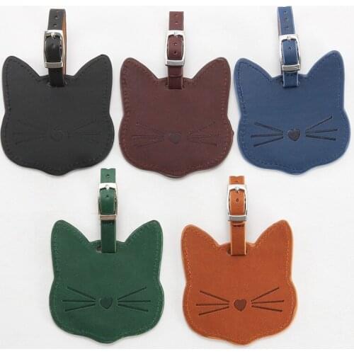 Lovely Cat Suitcase Tag Name Address Holder Baggage ID Label Boarding Tag Portable Label Bag Travel Accessories Travel Bag Tag