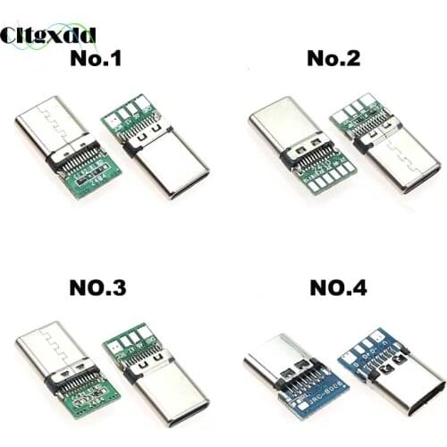 Cltgxdd 10PCS USB 3.1 Type C Connector 24 / 14 Pin Female Socket receptacle Through Holes PCB 180 Vertical Shield USB-C