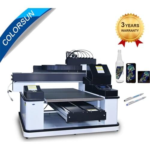 Colorsun Automatic A1 UV printer 6090 UV flatbed printer varnish bottle phone case acrylic printing machine Vacuuming Plateform
