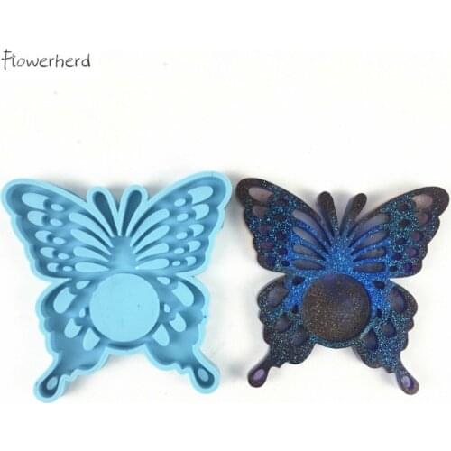 DIY Flower Butterfly Candle Holder Silicone Mold Cake Tools Cake Decoration Accessories Resin Keychain Molds Fondant Molds