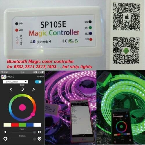 DC5-24V Bluetooth LED colorful magic Controller 2048pixels 2811 6803 2812 dmx512 etc Big compatible Wireless IOS 8.0/Android 4.4