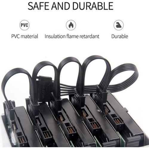 DIY Molex 4pin IDE 1 to 5 SATA 15Pin Hard Drive Power Supply Splitter Cable Cord