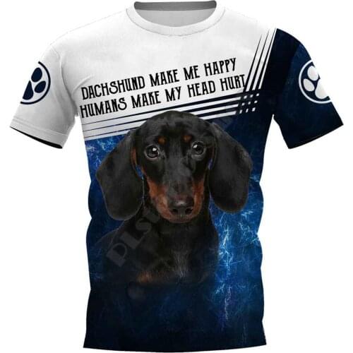 PLstar Cosmos Galaxy Dachshund 3D Printed t-shirt Harajuku Streetwear T shirts Funny Dog Men For Women Short Sleeve