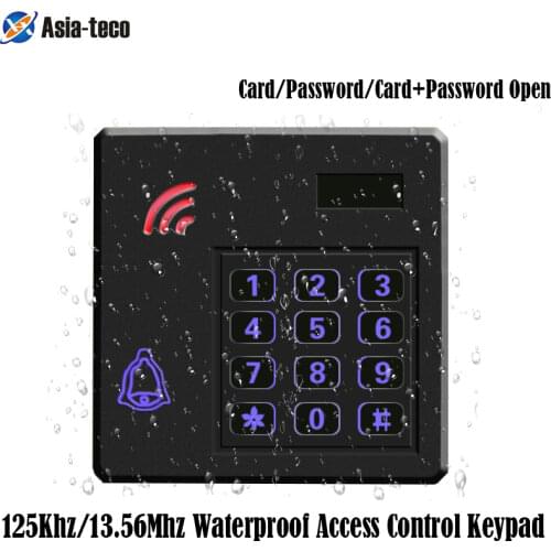 IP67 Waterproof RFID 125Khz 13.56Mhz ID IC Reader 2000 Users Proximity Entry Door Lock Entry Access Control Keypad
