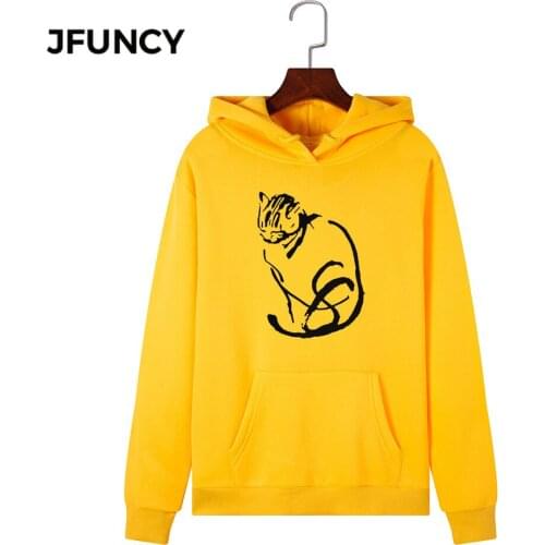 JFUNCY 2020 New Print Women Hoodie Long Sleeve Autumn Pullover Female Hooded Sweatshirt Woman Casual Hoodies Sportwear