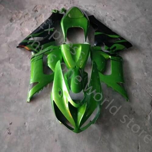 Custom Injection Mold Fairing Kit for KAWASAKI Ninja ZX6R 636 05 06 ZX 6R 2005 2006 Bodywork ZX6R 636 05 06 green black