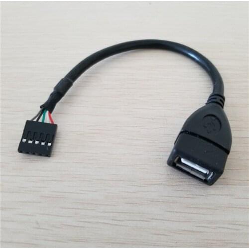 Computer Host Case Motherboard Mainbaord 5Pin USB 2.0 Female to Type A Female Adapter Data Extension Cable Black 20cm