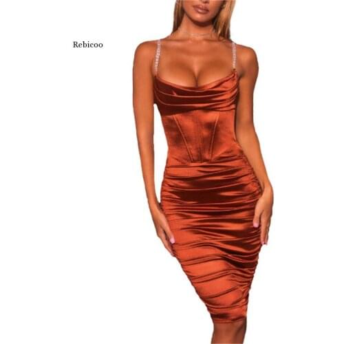 Summer Bodyocn Dress Women Sling Strapless Backless Ruched Vestidos Fashion Party Club Clothes Lady Solid Sexy Sundress