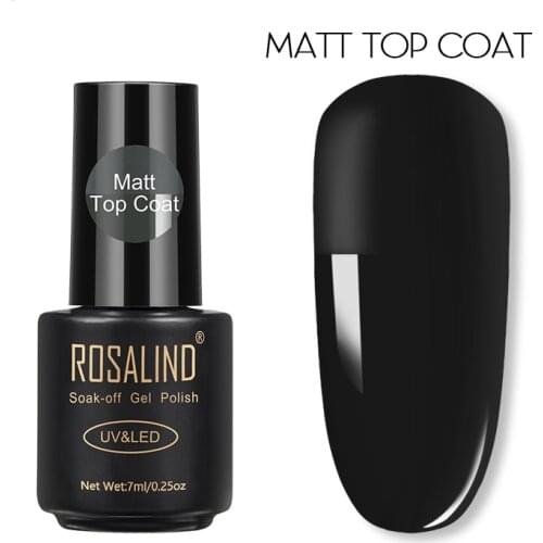 ROSALIND Matt Top And Base Coat Gel Polish Long Lasting Reinforce 7ml Hybrid Varnishes Manicure UV Gel Lacquer Nail Art Primer