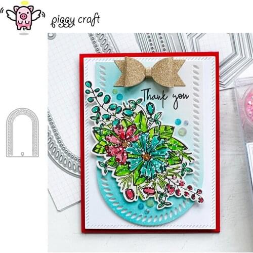 Piggy Craft metal cutting dies cut die mold Arc label tag decoration Scrapbook paper craft knife mould blade punch stencils dies