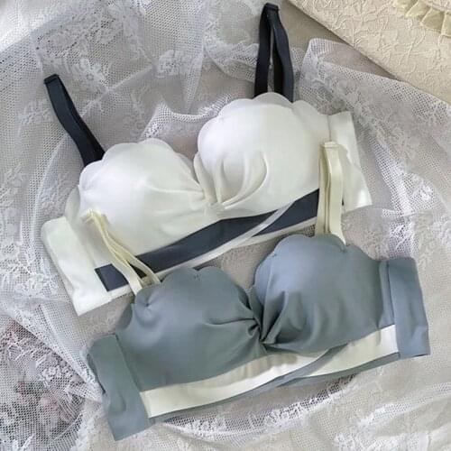 Cute Push Up Bra Korean White Bralette Female Seamless Bras for Women Sexy Lingerie Underwear Sujetadores Ropa Interior Femenina