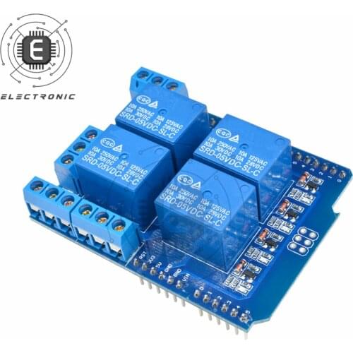 Relay Shield v2.0 Development Board Module for Arduino 4 Channel 5V Relay Swtich Expansion Drive Board