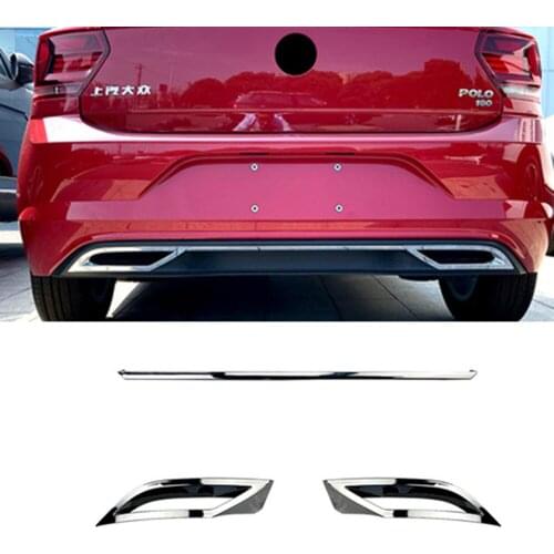 3Pcs Rear Bumper Diffuser Lip Spoiler Air outlet Exhaust Strip Cover Trim For Volkswagen for VW Polo MK6 Polo Plus 2018 2019 20