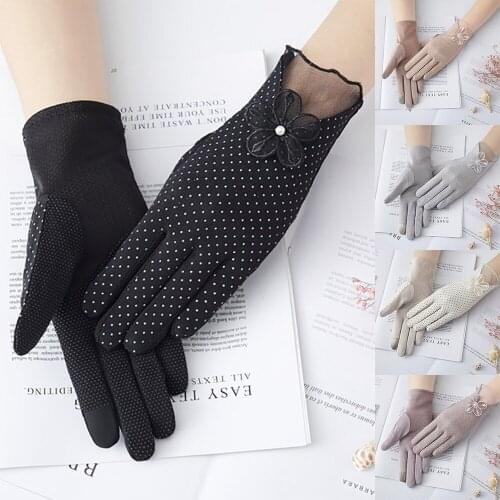 Pure Cotton Anti-slip Touch Screen Gloves Small Skin Color Sunscreen gloves non-slip touch screen gloves