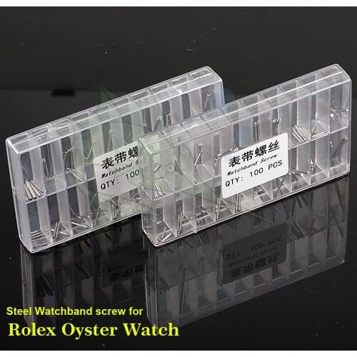 Wholesale 100pcs/box Stainless Steel Watchband Link Screws Assortment Watch Strap Screws Bar Repalcement Parts