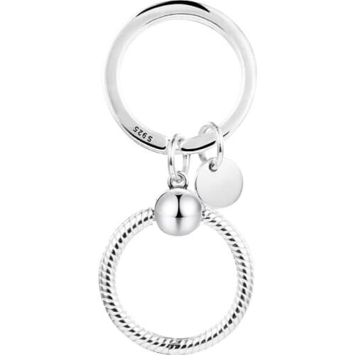2021 Newest Moments Charm Key Ring Original S925 Silver Fit Beads Pendant Charms DIY Jewelry Men Women Gift 021454