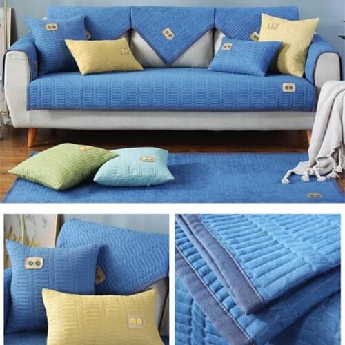 Solid Sofa cushion four seasons universal Nordic cushion fabric non-slip sofa cover full bag sofa towel full cover living room