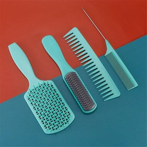 4pcs/Set Professional Hairdressing Combs Detangling Hair Brush Hair Comb Hair Cutting Massage Barber Tools Salon Accessories