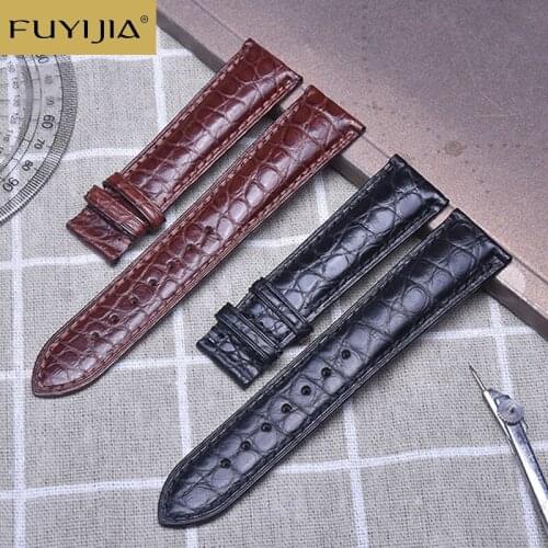 FUYIJIA New Crocodile Skin Band Custom Brand Watches Substitute Watchbands 18MM 19MM 20MM 21MM 22MM Strap Alligator Leather Belt