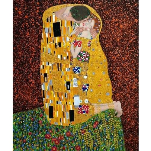 Handmade New Custom Painting Klimt Kiss Painting Unframed