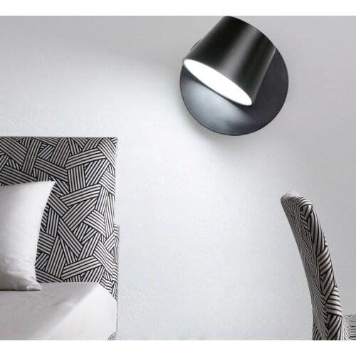 LED Wall Lamp modern wall light Adjustable indoor lighting Black/White Wall sconce room Light Living room bedroom lamp lights