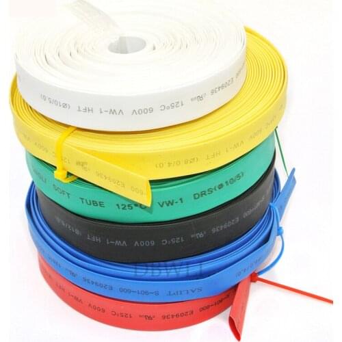 10 Meter/lot 7mm 8mm 10mm Red Blue Green Yellow White clear black Color Heat Shrink Tubing Tube Heatshrink Tubing Sleeving