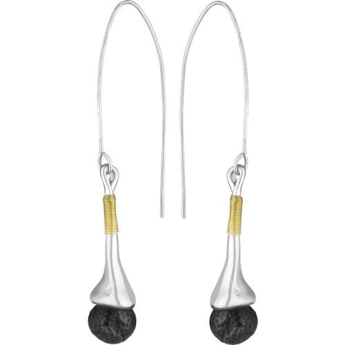 UFOORO Popular long round drop earrings simple style volcanic stone earrings water bottle shape new women earrings gift