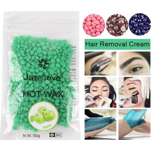 25/50g Depilatory Wax Beans No Strip Depilatory Hot Film Hard Wax Pellet Waxing Bikini Body Face Hair Removal Bean for Women Men
