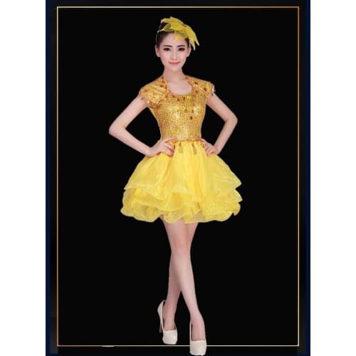 Adult female modern dance costumes sequined dress dance clothing square dance clothing stage performance clothing