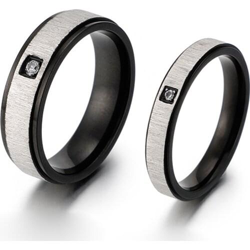1 Pair Black Wedding Rings Set for Couples Love Alliance Men Women Anniversary Gift Marriage Titanium Stainless Steel Jewelry