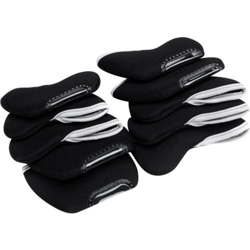 1set Of 10PCS Neoprene Golf Iron Head Cover Protection HEAD COVER Case BLACK