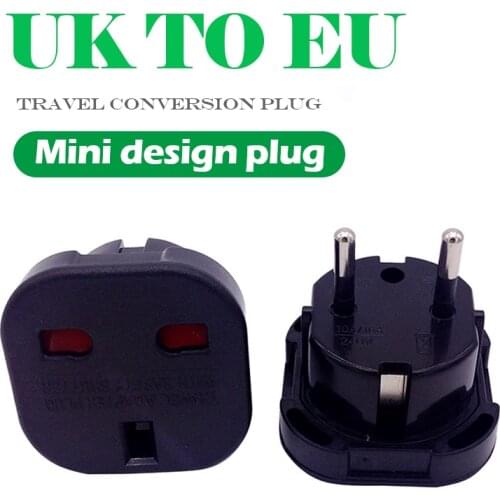 1PC UK To EU Plug 2 Round Pin Socket Travel Wall AC Power plug Charger Outlet Adapter Converter Italy Switzerland Travel Adaptor