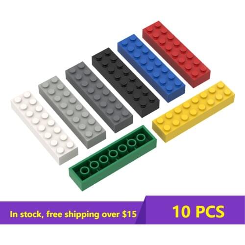 10pcs MOC 93888 BricksThick 2x8 Dots Educational Creative DIY Toys for Building Blocks Children Figures Plastic Compatible3007