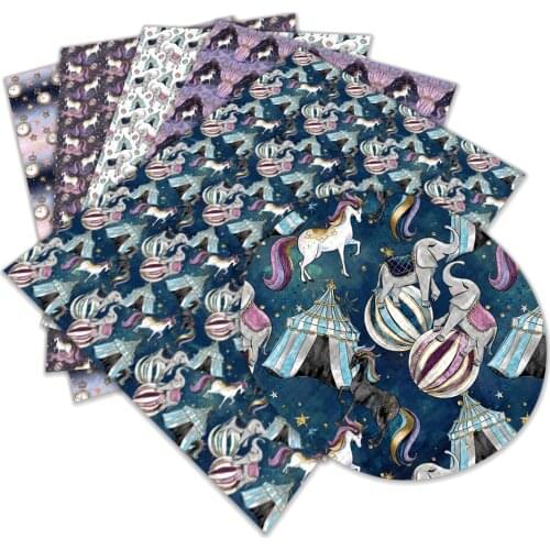 30 cm x 136 cm Cartoon Printed Artificial Leather Fabric Sewing DIY Bag Shoes Material L055 L056