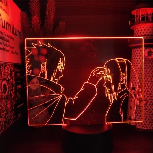Naruto 3D Lamp Uchiha Sasuke Haruno Sakura Couple LED Night Light Naruto Shippuden Manga Lampara Anime Figure Manga Lights Lampe