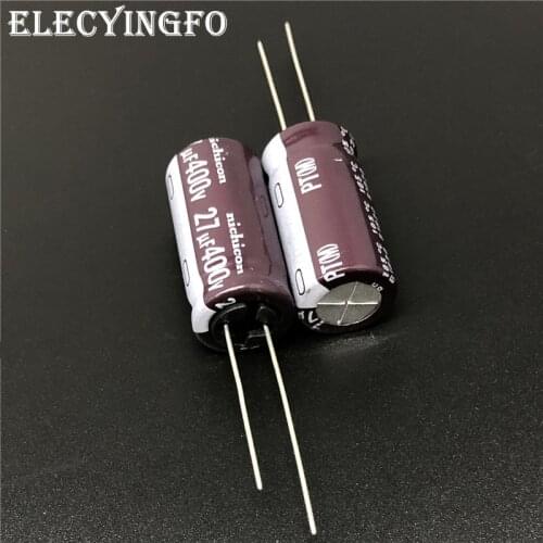 5Pcs/50Pcs 27uF 400V NICHICON PT Series 12.5x25mm High Ripple Current Long Life 400V27uF Aluminum Electrolytic Capacitor