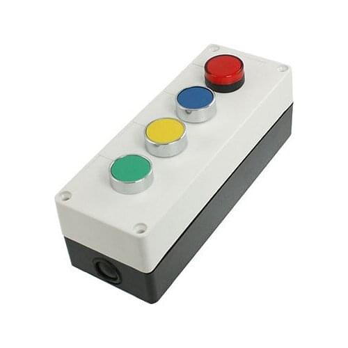 AC 400V 10A Green NO Momentary Push Button Switch Control Station Box
