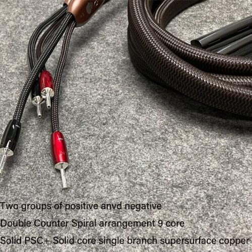 OAK Audio Speaker Cable - HIFI Cable with 72v DBS Noise Dissipation System - with Silver 1000 Plating Banana Plug or Spade