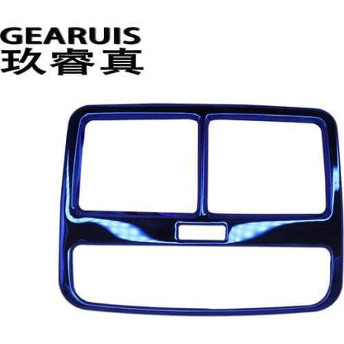 Car Rear Air Conditioning Outlet Frame Decor Back AC Vents Trim Blue Black stainless steel Stickers for Audi A4 B9 Car Styling