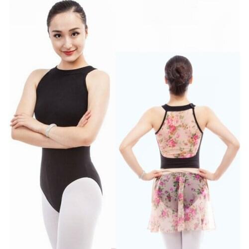 Ballet Leotards Women Sexy Hollow Flower Gymnastics Leotard Adult Ballet Leotards Ballet Dance Wrap Apron Skirt Dance Costume