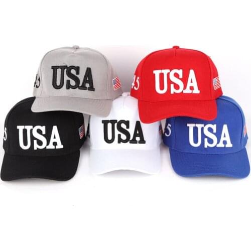 Trump 2020 Campaign Baseball Cap Unisex Outdoor Baseball Cap USA 45 American Flag 3D Embroidered Adjustable Snapback Hat