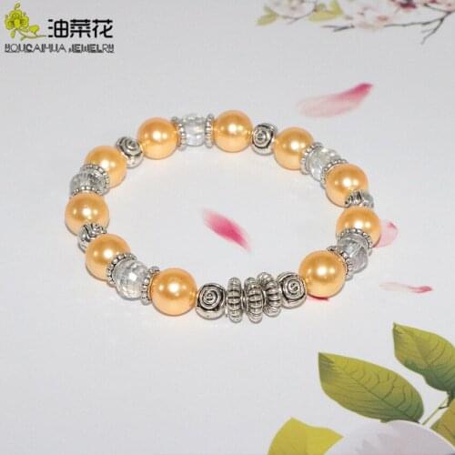 Fashion High Quality Shell Pearl Bracelet Separated Beads Accessories Elastic Line Women Girls Banquet Christmas Wedding Gift