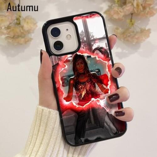 Phone Case for iPhone 12 mini X XS XR 11 Pro Max SE 2020 5 6S 7 8 Plus Samsung S8 S9 S10 S20 S21 Wandavision pattern Cover