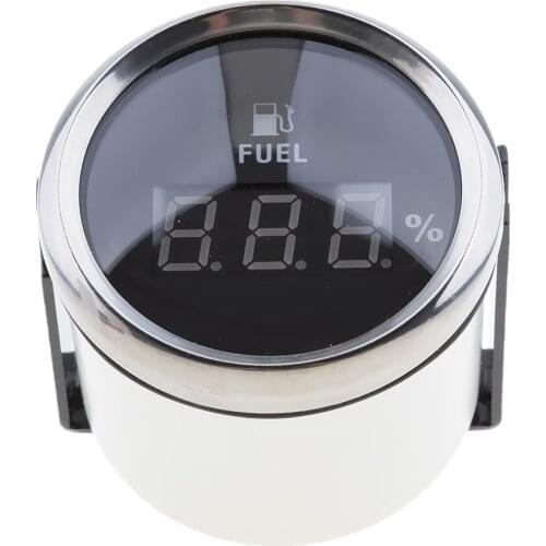 2" 52mm Black Chrome Digital fuel level gauge (800-00124) 0-190ohm signal
