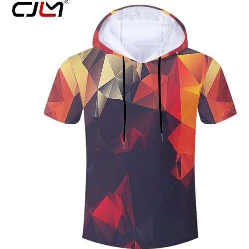 CJLM Summer Colored New T Shirt Man Trend Large Size Leisure 5XL 6XL 3D Printed Diamond Loose Tshirt Mens Hooded Tshirt