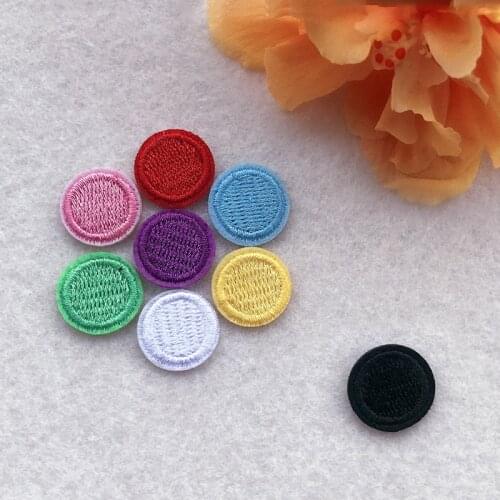 Colored Dots Clothing Patches Iron on Stripes for Badges Stickers on Clothes Round Embroidery Appliques