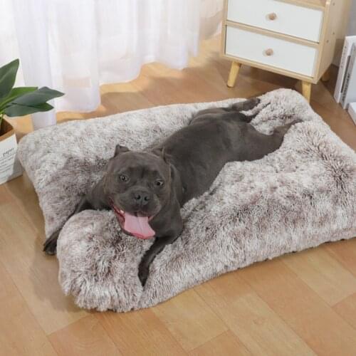 Long Plush Pet Dog Rest Mattress Nest Sofa Sleeping Bed Indoor Couch Warm House Fluffy Cushion for Cats