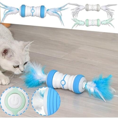 Electric Cat Toy 2021 New Funny Pussy Stick Automatic Rolling Badminton Toy Pussy Toy With Rechargeable Color Led Lights