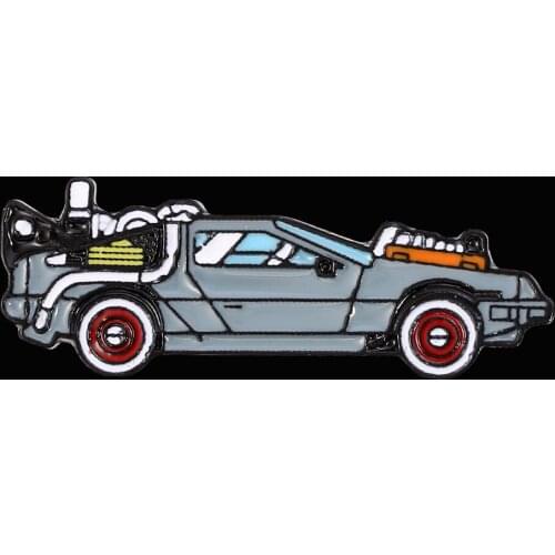 Back to the future Delorean Enamel Pin Time Machine Badge Movie inspired Vehicle Accessory Jacket Shirt Pin Lapel