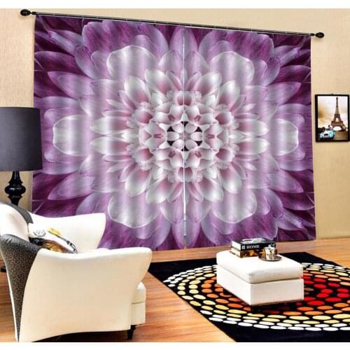 Purple curtain Luxury Blackout 3D Window Curtain For Living Room purple flower curtains for bedroom Blackout curtain